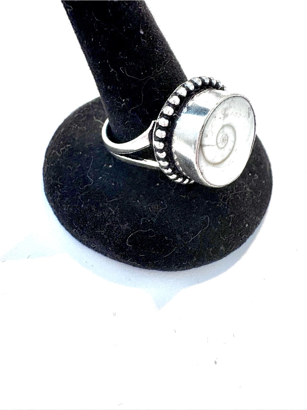 Beautiful, 3/4 inch, 925 marked, Shiva Eye ring size 8.